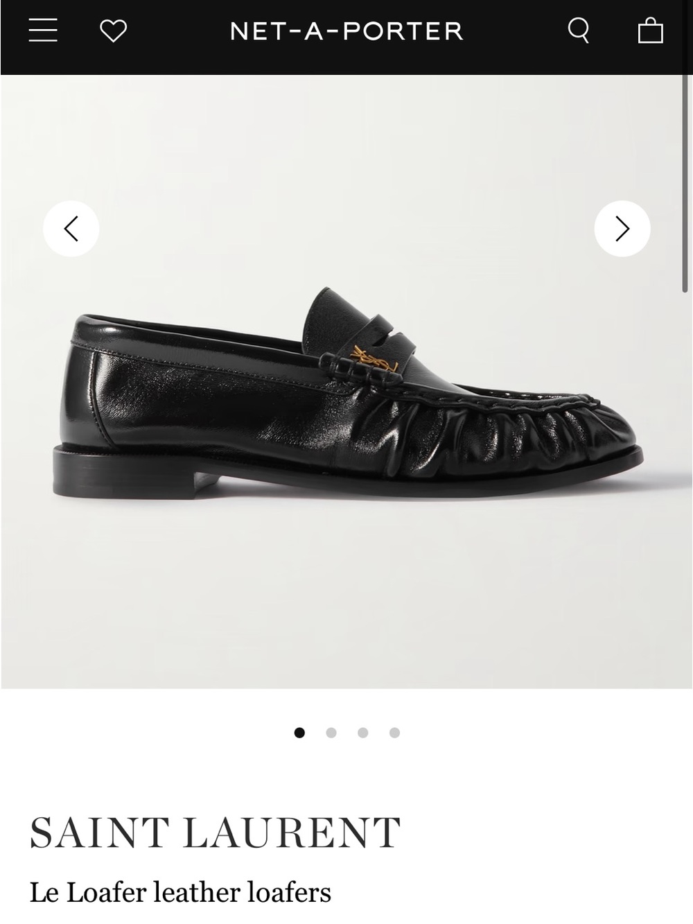 Saint Laurent Black Leather Le Loafer size 37